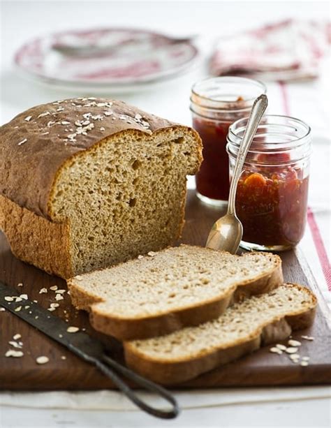 Wheat Sandwich Bread Recipe with Oats | Whole Wheat Grain Bread