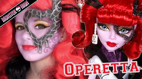 Operetta Monster High Doll Costume Makeup Tutorial for Cosplay or Halloween - YouTube