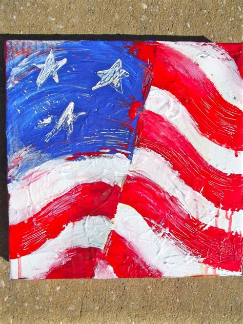 American Flag United States America ABSTRACT Original Painting | American flag painting, Flag ...