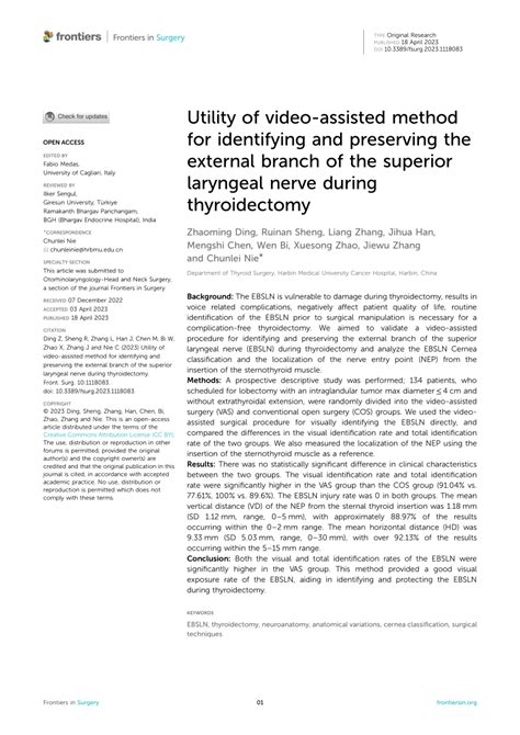 (PDF) Utility of video-assisted method for identifying and preserving the external branch of the ...