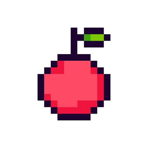 Item de jogo apple pixel art, fruta de pixel de jogo. | Vetor Premium