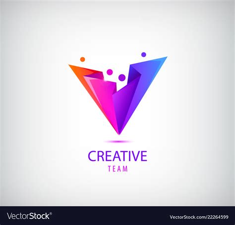 Creative team logo colorful abstract people Vector Image