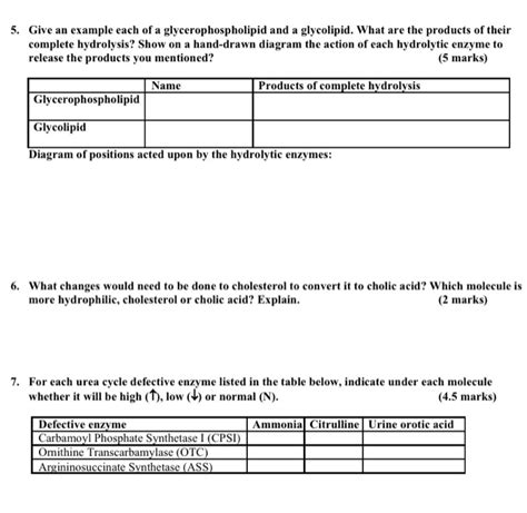 Solved 5. Give an example each of a glycerophospholipid and | Chegg.com