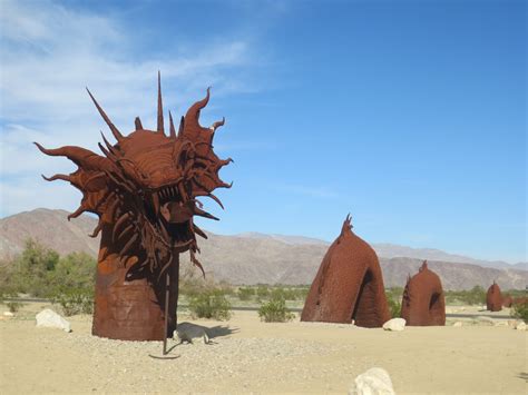 Large metal Dragon sculpture in Anza-Borrego Desert State Park. Created by Ricardo Breceda ...