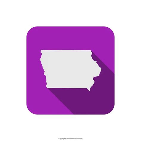 Printable Blank Map of Iowa – Outline, Transparent, PNG map - Printable World Maps
