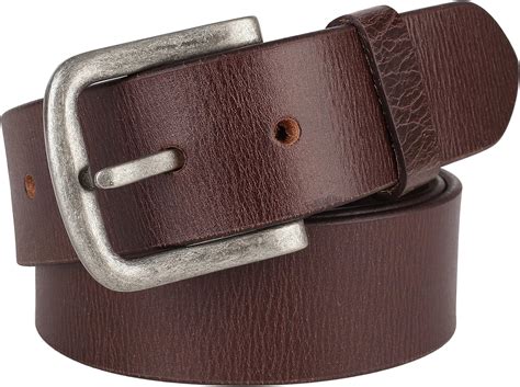 Men's 100% Cowhide One Piece Leather Belt,w/Snaps for Interchangeable Buckles,brown,size 32 ...