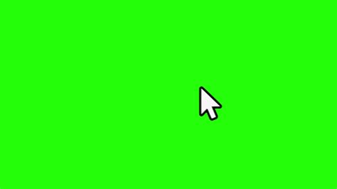 animación cursor suave haga clic en la pantalla verde - flecha del puntero haciendo clic en el ...