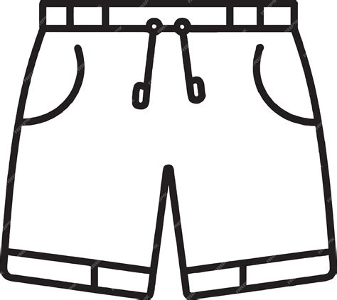 Premium Vector | A black and white line drawing of a pair of shorts.