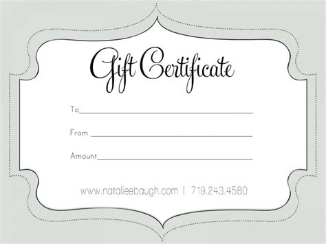 Printable Fillable Gift Certificate Template Custom Certificates ...