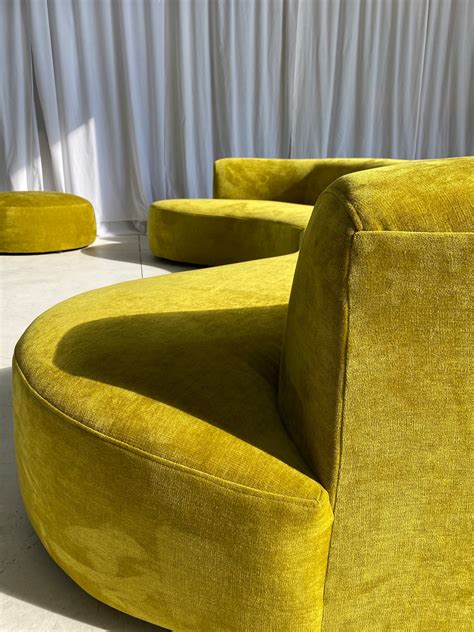 Large Bespoke Chartreuse Sofa with Ottoman – Curated Spaces