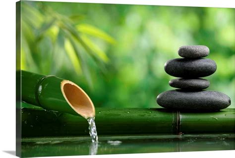 Bamboo Fountain and Zen Stones Wall Art, Canvas Prints, Framed Prints ...