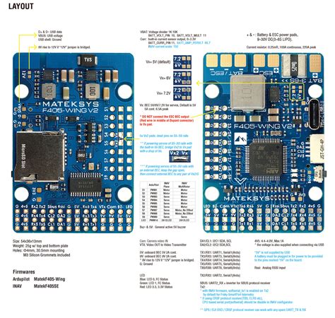 Matek F405 Wing V2 ICM42688-P Flight Controller – Phaser FPV