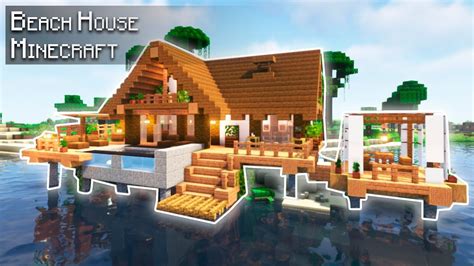 Minecraft: How to build a Beach House | Tutorial | Minecraft beach house, Minecraft houses, Easy ...