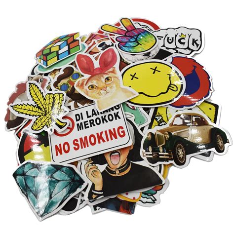 100x Stickers Vinyl Skateboard Laptop Luggage Decals Dope Sticker Random Lot Mix-in Car Stickers ...