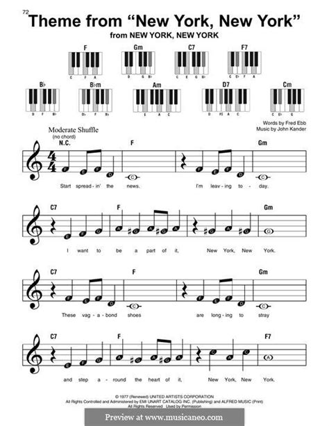 Image result for new york new york chords and lyrics | Sheet music notes, Sheet music, Frank sinatra