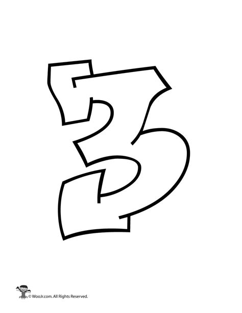 Graffiti Number 3 | Woo! Jr. Kids Activities : Children's Publishing