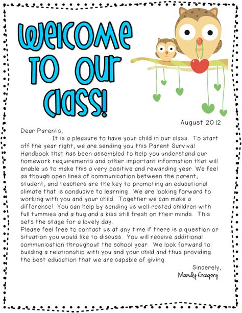 Mandy’s Home Page | Preschool welcome letter, Teacher welcome letters, Letter to teacher