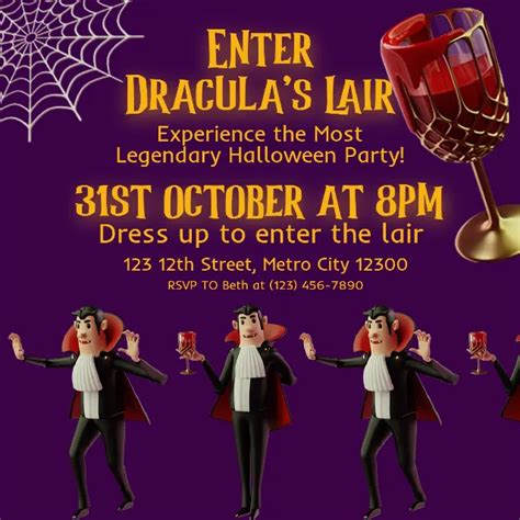 Dracula Party Invitation Design Template | PIXLR