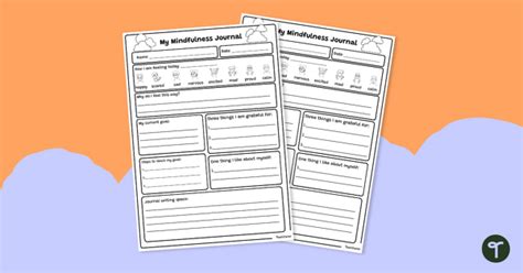 Mindfulness Journal Worksheet | Teach Starter