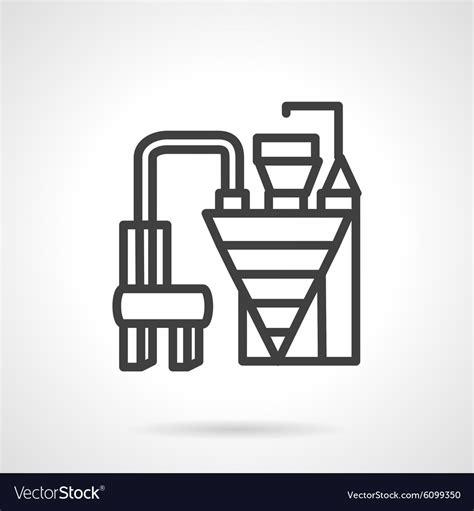 Cement factory machinery simple line icon Vector Image