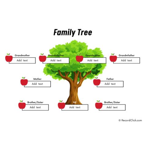 Apple Family Tree Template - Downloadable & Printable | RecordClick.com