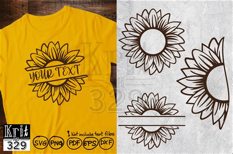 Sunflower Monogram Frame Graphic by Krit-Studio329 · Creative Fabrica