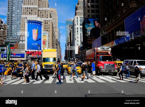 The view of midtown Manhattan at west 34th Street and 7th Avenue.New York City,USA Stock Photo ...