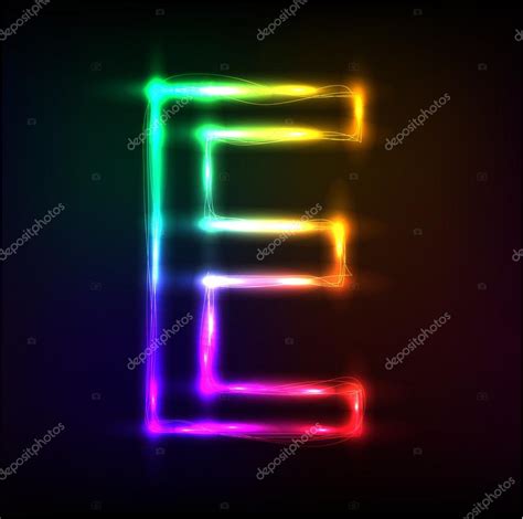 Vector alphabet. Neon letter E Stock Vector Image by ©file404 #32898675