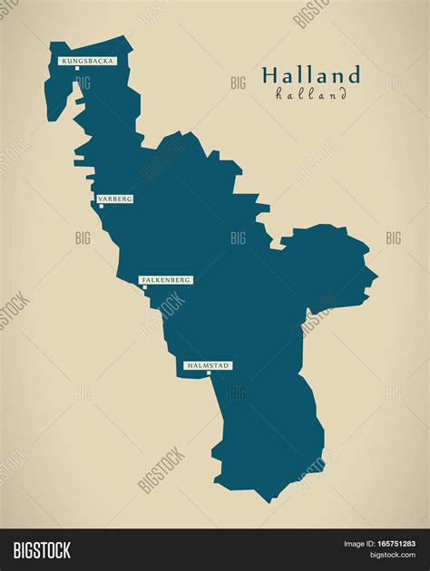 Modern Map - Halland Image & Photo (Free Trial) | Bigstock