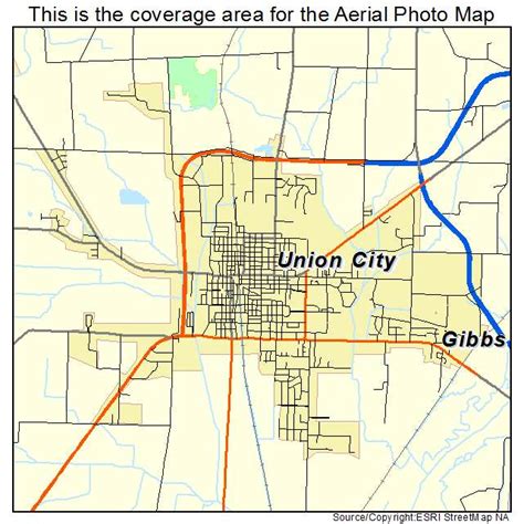 Aerial Photography Map of Union City, TN Tennessee