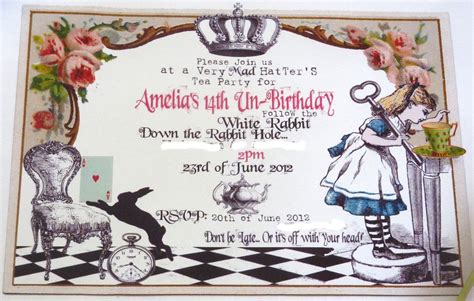 Alice In Wonderland Invitations Templates