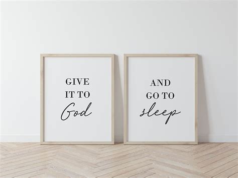 Give It to God and Go to Sleep Christian Bedroom Wall Art - Etsy ...