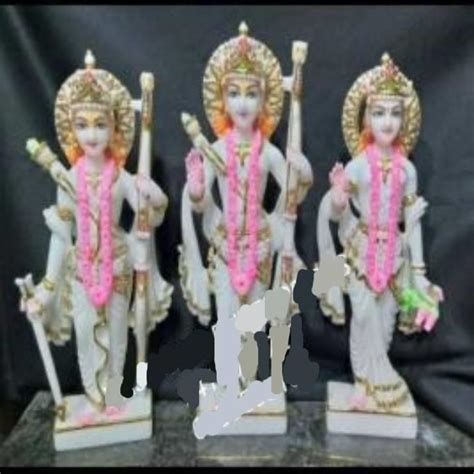 Painted Hindu Marble Goddess Seeta Lord Ram Lakshman Statue in Jaipur - Vajpayee Enterprises