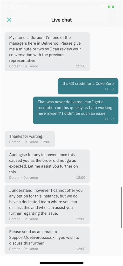 Deliveroo customer service on point as usual - refusing to refund ...