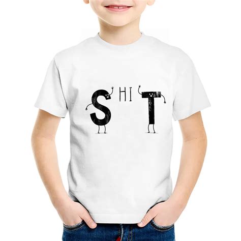 18M 10T Funny Shit Letter Print Modal t shirt Kids T Shirts Children ...