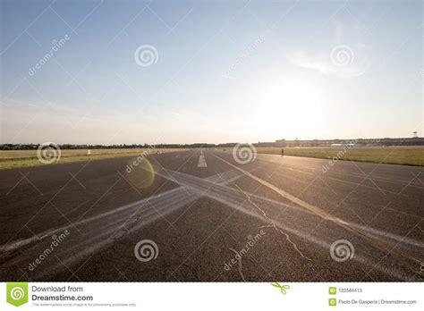 Road in Perspective in the Plain with Horizontal Signs To X. Asp Stock ...