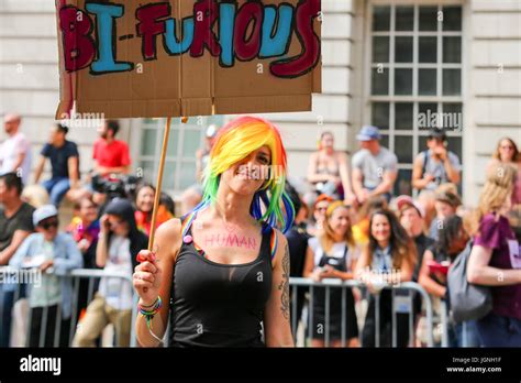 London, UK. 8th Jul, 2017. 2017 Pride in London parade following a ...