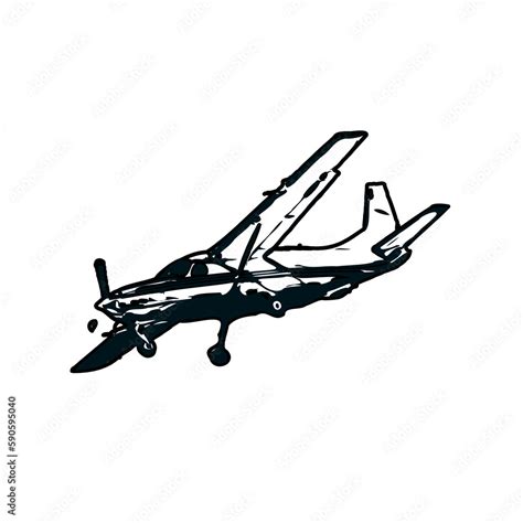 airplane black and white sketch with transparent background Stock ...