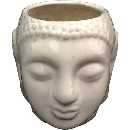 Justoriginals Buddha Shape Ceramic Plant Container (Height 16.5Cm) (White) : Amazon.in: Garden ...