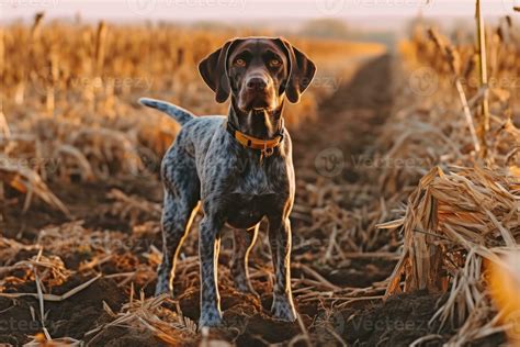 German shorthaired pointer. Hunting dog in the field. 25414490 Stock Photo at Vecteezy