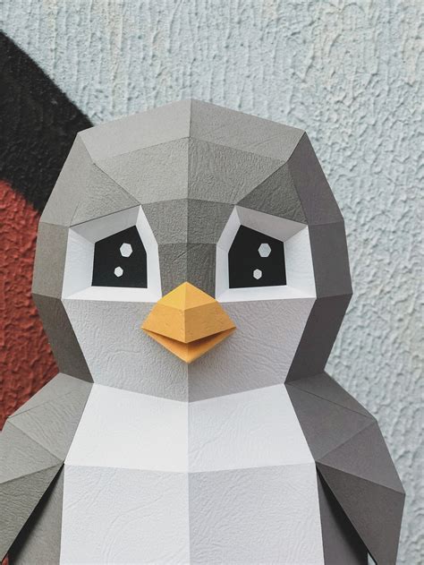 Papercraft 3D TOY PENGUIN Low Poly Paper Sculpture Cute Gift - Etsy