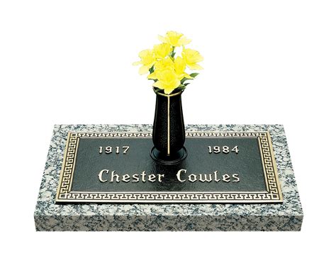 Classic Design Single Bronze Grave Marker With Vase