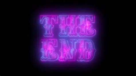 The end neon sign fluorescent light glow... | Stock Video | Pond5