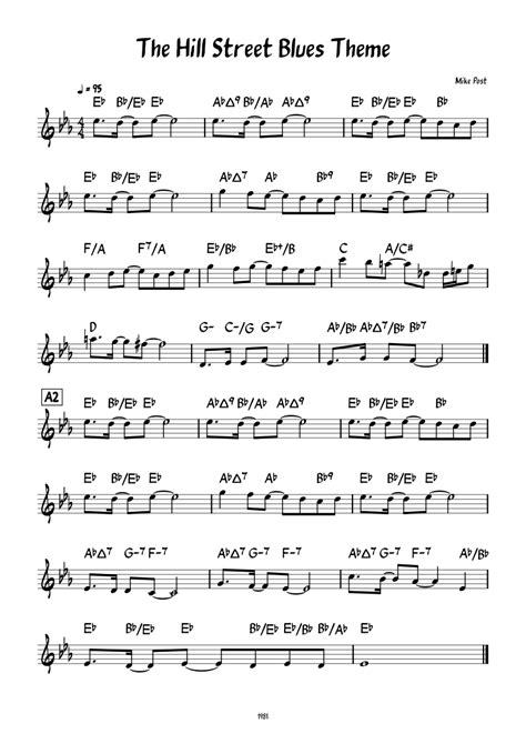 The Hill Street Blues Theme (Lead sheet ) Sheet music for Piano (Solo) Easy | Musescore.com