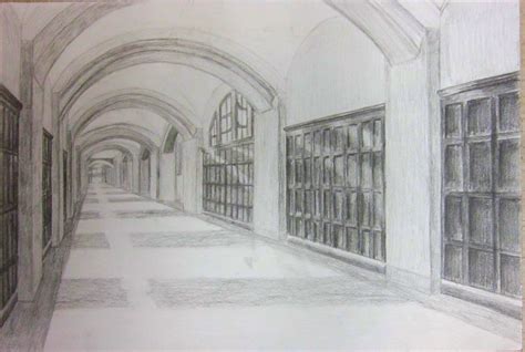 One point perspective hallway by Elvan-Lady on DeviantArt