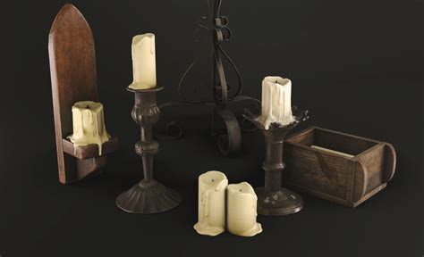 Medieval Candles Pack 3D model | CGTrader