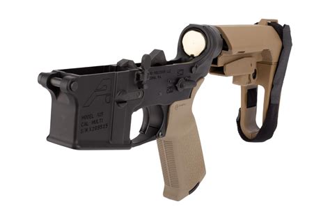 Aero Precision AR-15 Pistol Complete Lower Receiver - MOE Grip & SBA3 Brace - Black/FDE APAR501155