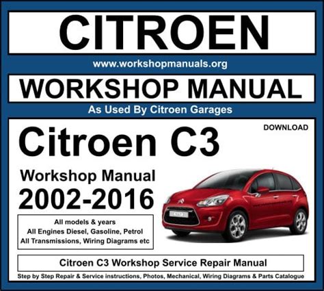 Citroen C3 Workshop Repair Manual 2002-2016 Download