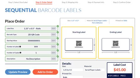 Sequentially numbered barcode labels available on www.orderbarcodes.com - Bar Code Graphics