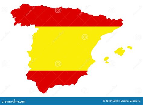 Spain Map and Flag - Sovereign State on the Iberian Peninsula in Europe ...